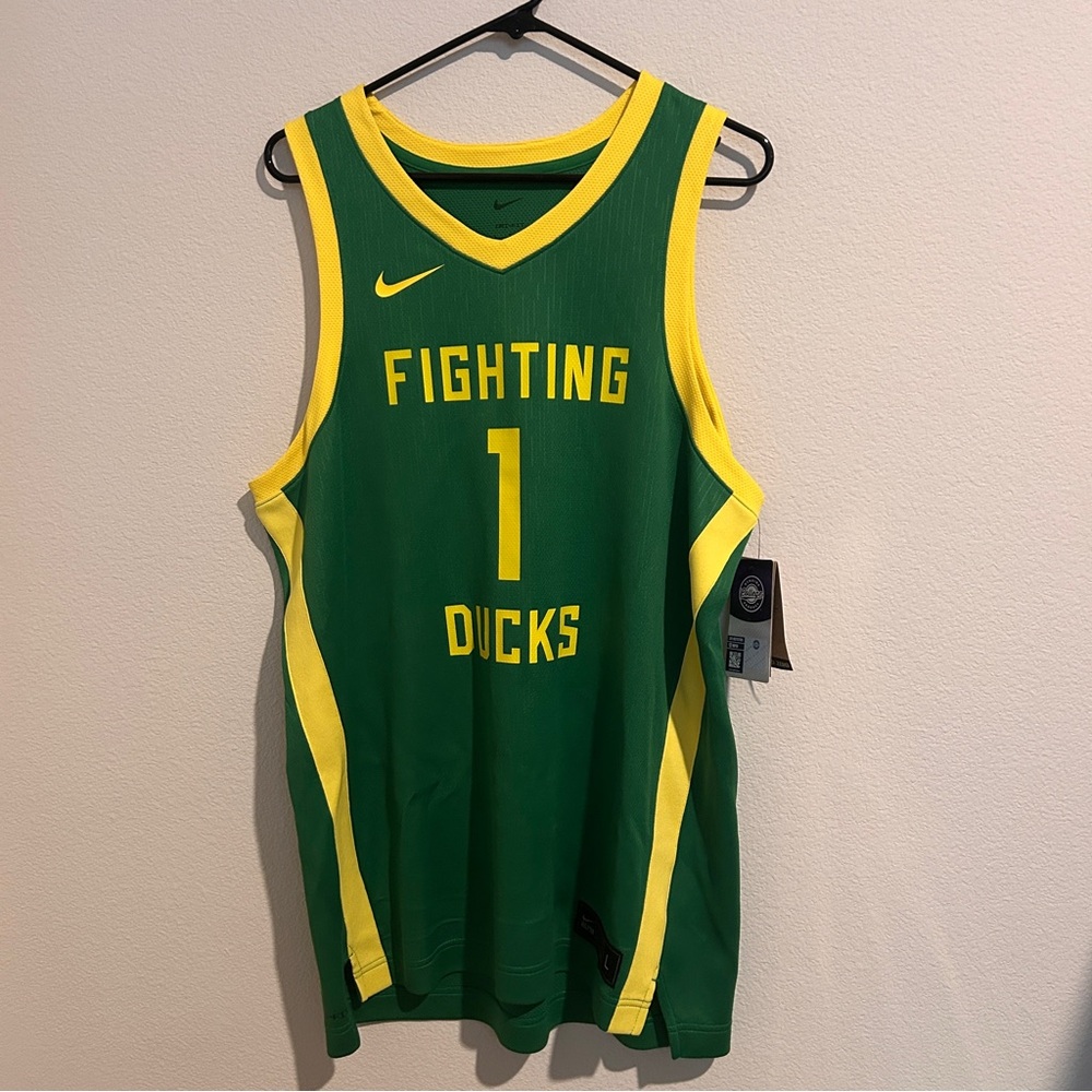 Men's Nike #1 Green Oregon Ducks Replica Basketball Jersey NEW